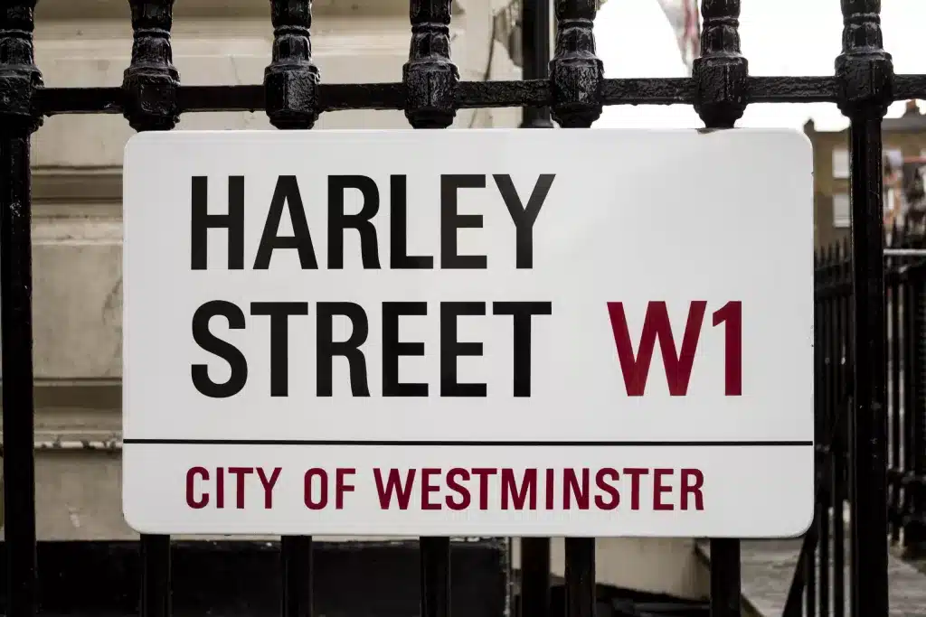 Harley street road sign picture near Dr Nadia Yousri